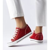 Gemre Red Glitter Wedge Sneakers Crete | Shoptok.si