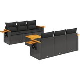  The Living Store Vrtna sedežna garnitura 7-delna z blazinami črn poli ratan - Vrtna Sedežna Garniture, (21453248) | Shoptok.si