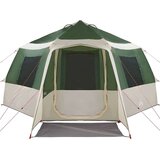  Kabinski šotor s streho Zelena in Bela 405 x 405 x 273 cm, (5000091108) | Shoptok.si