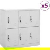 vidaXL Omara s ključavnico 5 kosov svetlo siva 90x45x92,5 cm jeklo, (20706266) Cene