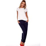 Fashion Hunters Ženske hlače tamnoplave boje od tkanine bijela | ePonuda.com