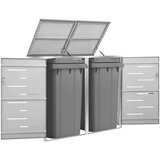 vidaXL Spremište za dvije kante za smeće 138 x 77,5 x 115,5 cm čelično Cijene