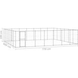 vidaXL Zunanji pasji boks pocinkano jeklo 50,82 m² | Shoptok.si