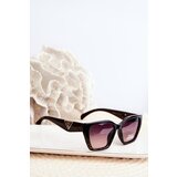 Kesi Women's Classic Sunglasses with Gold Detailing UV400 Black/Brown Cene