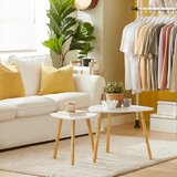 SoBuy komplet dveh konzolnih mizic v beli barvi v skandinavskem slogu, (20814857) | Shoptok.si