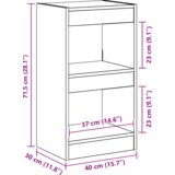 Ormarić za knjige Crni hrast 40 x 30 x 71,5 cm | shoptok.hr