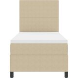 Box spring krevet s madracem svijetlo bež 100x200 cm tkanina od meke tkanine | shoptok.hr