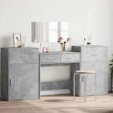 vidaXL Komplet toaletne mizice 4-delni betonsko siv inženirski les | Shoptok.si