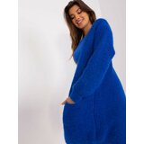 Fashion Hunters Cobalt blue knitted cardigan without closure Cene