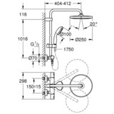 Grohe 26816000 Vitalio Start 250 termostatski tuš sustav, Vitalio Start 250 nadglavni tuš, Vitalio Start 100 dvije funkcije | shoptok.hr