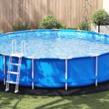 vidaXL krov za bazen u krugu Crna Polietilen Ø 550 cm Izdržljiv | shoptok.hr