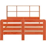 vidaXL Posteljni okvir brez vzmetnice vošč. rjav 150x200 cm borovina | Shoptok.si