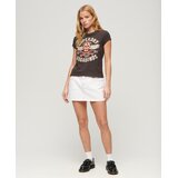 Superdry Majica temno rjava / srebrno-siva / rosé | Shoptok.si