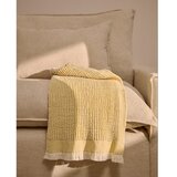 Kave Home Rumena/bež bombažna pletena odeja 100x170 cm Lideba – | Shoptok.si