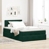  Okvir za krevet s madracima tamnozeleni 120x190 cm baršunasti | shoptok.hr
