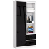AKORD OFISNA POLICA R 80 cm CLP R11 BELO / ČRNO SJAJNO, (21714288) | Shoptok.si