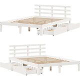 vidaXL Posteljni okvir s predali bel 120x190 cm trdna borovina | Shoptok.si