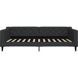  Dnevni krevet crni 100 x 200 cm od tkanine Slike