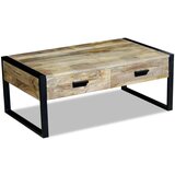 Maison Chic Klubska mizica - kavna mizica - Nizka mizica z 2 predaloma trden mangov les 100x60x40 cm, (21751969) Cene