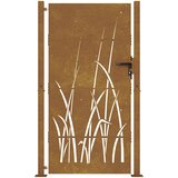  Vrtna vrata 100x200 cm od čelika COR-TEN s uzorkom trave | shoptok.hr