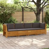  Set vanjskih sofa s jastukom 4 Komad Smeđa Čvrsto drvo akacije | shoptok.hr