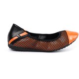 Shelvt Orange ballerinas with black mesh | Shoptok.si
