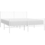  Metalni okvir kreveta uzglavlje i podnožje bijeli 183x213 cm | shoptok.hr
