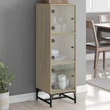  Visoka komoda sa staklenim vratima boja hrasta 35 x 37 x 120 cm | shoptok.hr