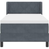 vidaXL Box Spring postelja s vzmetnico temno siva 90x200 cm žamet | Shoptok.si