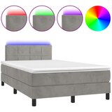  box spring s madracem LED svjetlosivi 120x190 cm tkanina | shoptok.hr