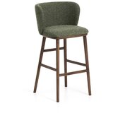 Kave Home Tamno zelena podstavljena barska stolica (visine sjedala 75 cm) Ciselia – Cijene