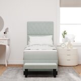 vidaXL Box Spring Bed z vzmetnico in klopjo Svetlo siva 80x200 cm Žamet | Shoptok.si