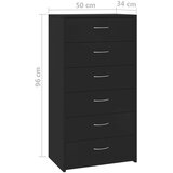 vidaXL Komoda sa 6 ladica crna 50 x 34 x 96 cm od konstruiranog drva | shoptok.hr