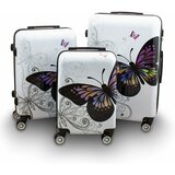 Shumee Set 3 kovčkov BERWIN močni polikarbonatni kovčki Butterflies, (21214339) Cene