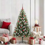  Umjetna jelka s pantenom i pahuljicama Zelena i bijela 150 cm | shoptok.hr