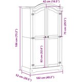  Ormar Corona 102 x 52 x 186 cm od masivne borovine | shoptok.hr