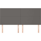 vidaXL Posteljno vzglavje 4 kosa siv 90x5x78/88 cm umetno usnje | Shoptok.si