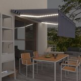 Tenda Automatska tenda s roletom i senzorom LED 4 5x3 m plavo-bijela Cijene