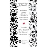Karlovšek Manšetni gumbi in črno nalivno pero s srebrnim ornamentom | Shoptok.si