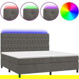  Box spring s madracem LED tamnosivi 200x200 cm baršun | shoptok.hr