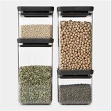 Brabantia Set posod za shranjevanje 4 kosi, črn | Shoptok.si