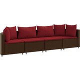 4-dijelni set vrtnih sofa od poliratana s jastucima smeđi | shoptok.hr