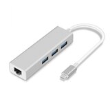  JWD-T5 Adapter Tip C na 3 USB 3.0 + RJ45, Srebrni | Eponuda.com