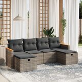 Maison Chic Seti vrtnega pohištva - Vrtna garnitura - Vrtni pohištvo set 6-delna z blazinami siv poli ratan, (21805024) | Shoptok.si