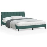  Posteljni okvir z vzglavjem temno zelen 160x200 cm žamet, (21081457) | Shoptok.si