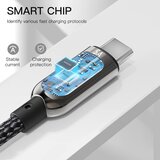 Yesido podatkovni kabel (CA85) - USB na Type-C 66W 5A digitalni zaslon - 120 cm - črni | Shoptok.si