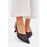Boto Stiletto Heels With Pointed Toe And Open Heel Black Umirana | Shoptok.si
