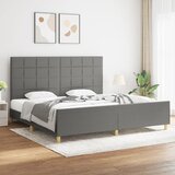 vidaXL Okvir za krevet s uzglavljem tamnosivi 200 x 200 cm od tkanine Cijene