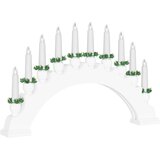 vidaXL Božični svečnik s 10 LED svečami Bela 47 x 5 x 29 cm | Shoptok.si