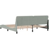  Posteljni okvir z LED lučkami svetlo siva 200x200 cm žamet | Shoptok.si